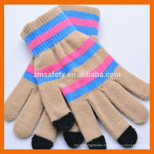 Stripe Smartphone Gloves With 3 Touch Fingers